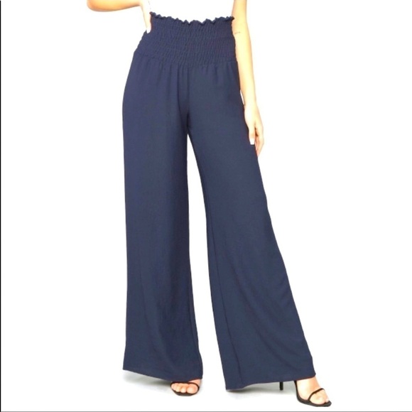 FASHION NOVA High Rise Smocked Waist WideLeg Pants - Picture 1 of 6